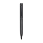 Conjunto de bolígrafo y roller de aluminio mate con tinta negra color negro
