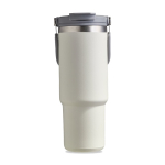 Vaso térmico de acero inoxidable con pajita abatible de boquilla 900ml color beige