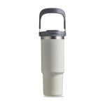 Vaso térmico de acero inoxidable con pajita abatible de boquilla 900ml color beige