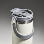 Vaso térmico de acero inoxidable con pajita abatible de boquilla 900ml color beige