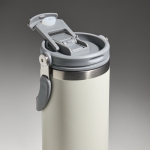 Vaso térmico de acero inoxidable con pajita abatible de boquilla 900ml color beige