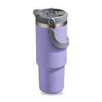 Vaso térmico de acero inoxidable con pajita abatible de boquilla 900ml color violeta