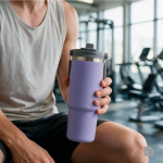 Vaso térmico de acero inoxidable con pajita abatible de boquilla 900ml