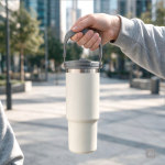 Vaso térmico de acero inoxidable con pajita abatible de boquilla 900ml