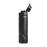 Botella térmica de acero inoxidable con tapa multifunción 600ml color negro