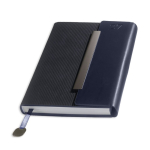 Agenda diaria de piel sintética, textura acanalada y cierre magnético A5 color azul marino