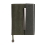 Agenda diaria de piel sintética, textura acanalada y cierre magnético A5 color verde oscuro