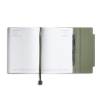 Agenda diaria de piel sintética, textura acanalada y cierre magnético A5 color verde oscuro