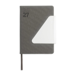 Agenda de piel sintética con solapa triangular magnética A5 color gris oscuro