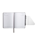 Agenda de piel sintética con solapa triangular magnética A5 color gris oscuro