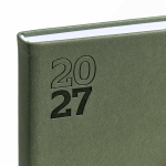 Agenda de piel sintética con solapa triangular magnética A5 color verde oliva