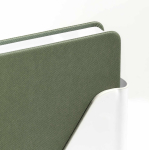 Agenda de piel sintética con solapa triangular magnética A5 color verde oliva