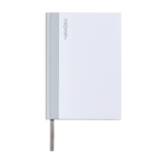 Agenda diaria de papel estucado y acabado laminado con marcapáginas A5 color blanco
