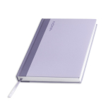 Agenda diaria de papel estucado y acabado laminado con marcapáginas A5 color violeta
