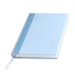 Agenda diaria de papel estucado y acabado laminado con marcapáginas A5 color azul claro
