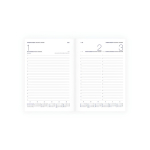 Agenda de piel sintética con tapa dura y doble espiral plateado A5 color blanco