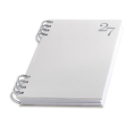 Agenda de piel sintética con tapa dura y doble espiral plateado A5