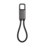 Llavero de plástico reciclado con cable USB-C y carga rápida 60W color negro vista 11