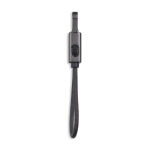 Llavero de plástico reciclado con cable USB-C y carga rápida 60W color negro