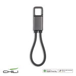 Llavero de plástico reciclado con cable USB-C y carga rápida 60W