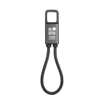 Llavero de plástico reciclado con cable USB-C y carga rápida 60W vista de impresión