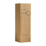 Botella térmica de acero inoxidable reciclado convertible a vaso 500ml color negro vista en caja