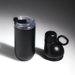 Botella térmica de acero inoxidable reciclado convertible a vaso 500ml color negro