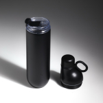 Botella térmica en acero inoxidable reciclado convertible a vaso 750ml color negro