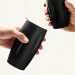 Vaso térmico de acero inoxidable reciclado con tapa deslizante 500ml color negro