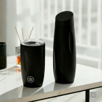 Vaso térmico de acero inoxidable reciclado con tapa deslizante 500ml color negro