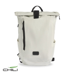 Mochila reflectante de plástico reciclado con cierre enrollable 16''