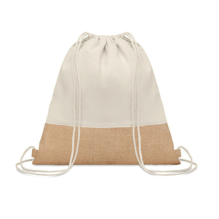 Mochila personalizada de algodón 160 g/m2 y yute Natural