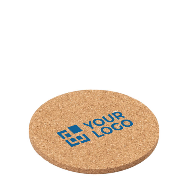 Posavasos personalizado redondo de corcho con logo