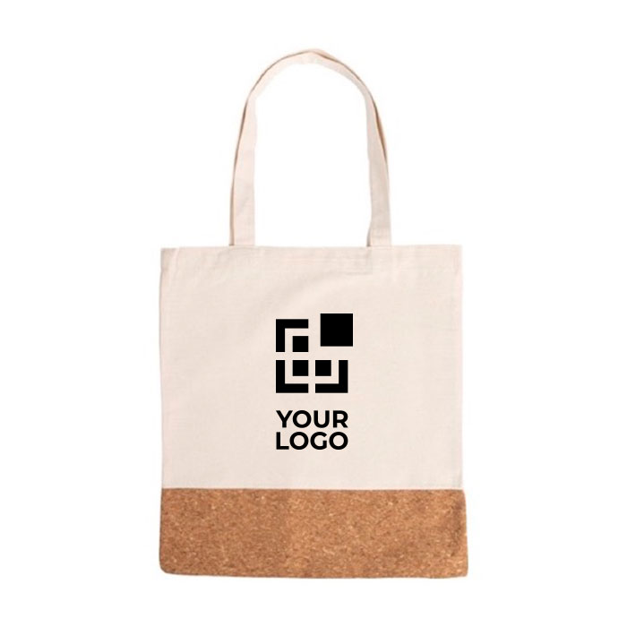 Bolsas en algodón con base de corcho y asas largas 160 g/m2 Corizza