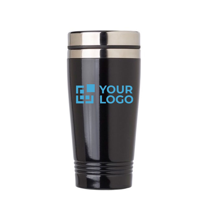 Taza de viaje personalizada de acero en color brillante 450ml Alu Color