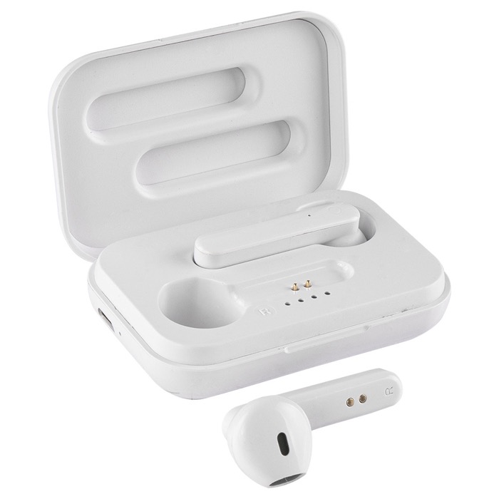 Sencillo auricular con logo y bluetooth 5.0 en caja