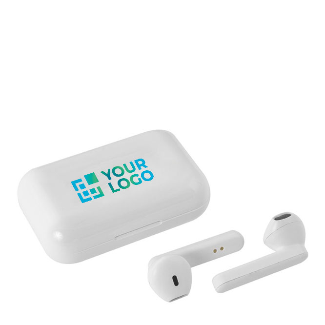 Sencillo auricular con logo y bluetooth 5.0 en caja