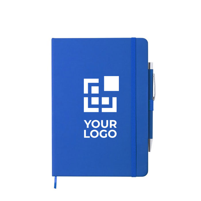 Libreta con bolígrafo, banda elástica de cierrer y A5 hojas a rayas Hemming