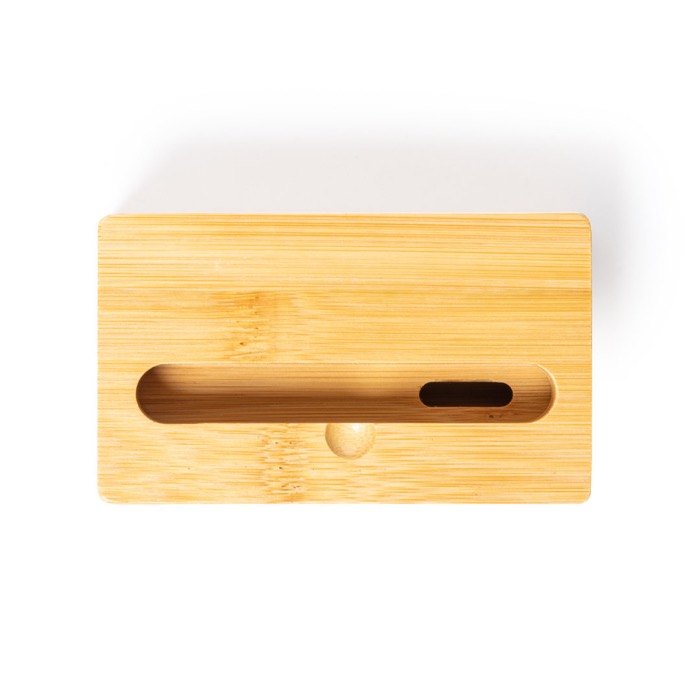 Soporte de móvil personalizado de bambú con amplificador