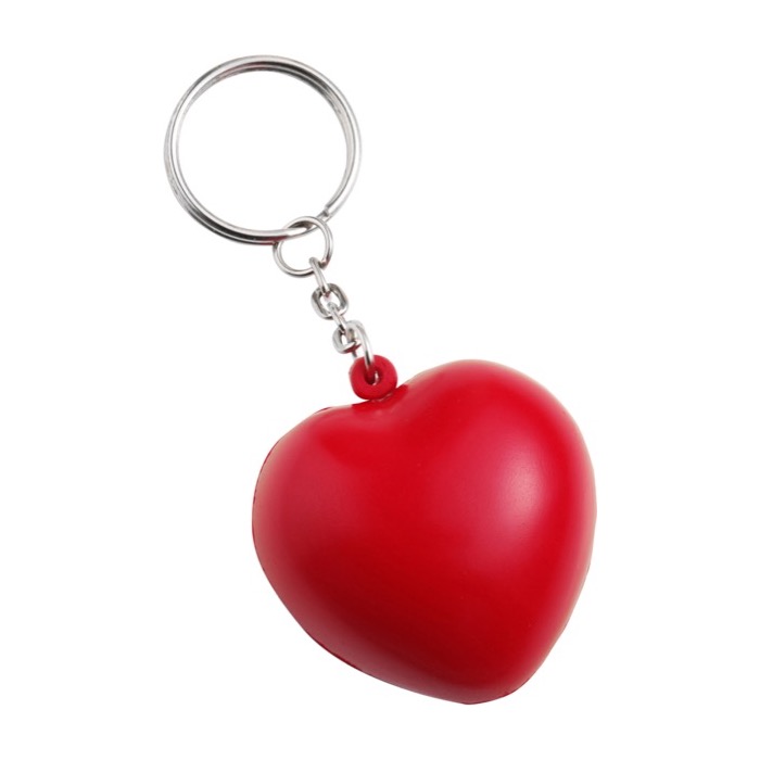 Llavero promocional de PU con forma de corazón rojo LoveIt