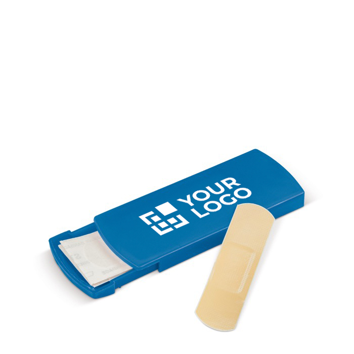 Colorido estuche personalizado de plástico con 5 tiritas incluidas