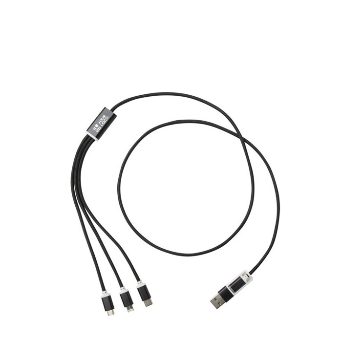 Cable 5 en 1 de aluminio recubierto en cobre con salida iOS