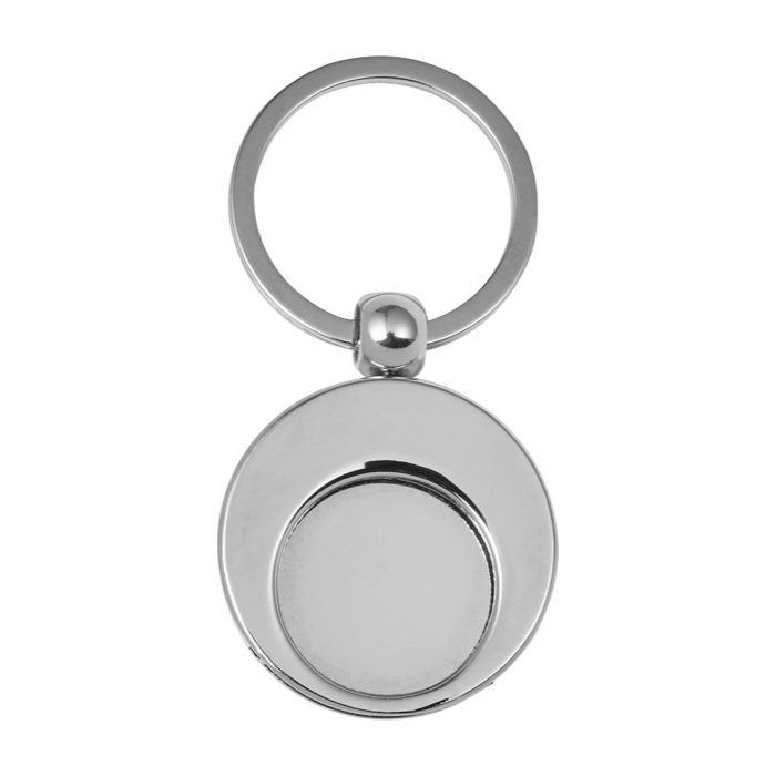 Llavero de metal redondo con ficha para el carro de compra KeyCoin