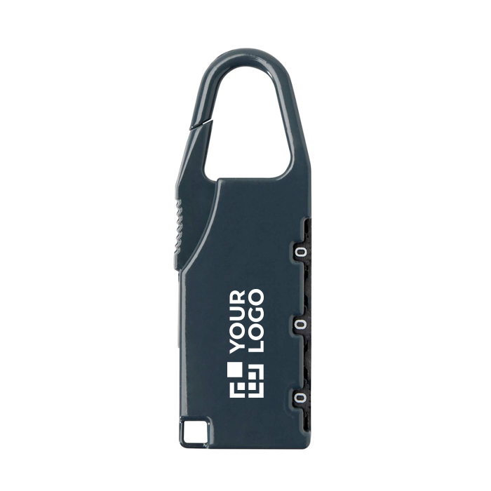 Candado numérico hecho de zinc personalizable con mosquetón