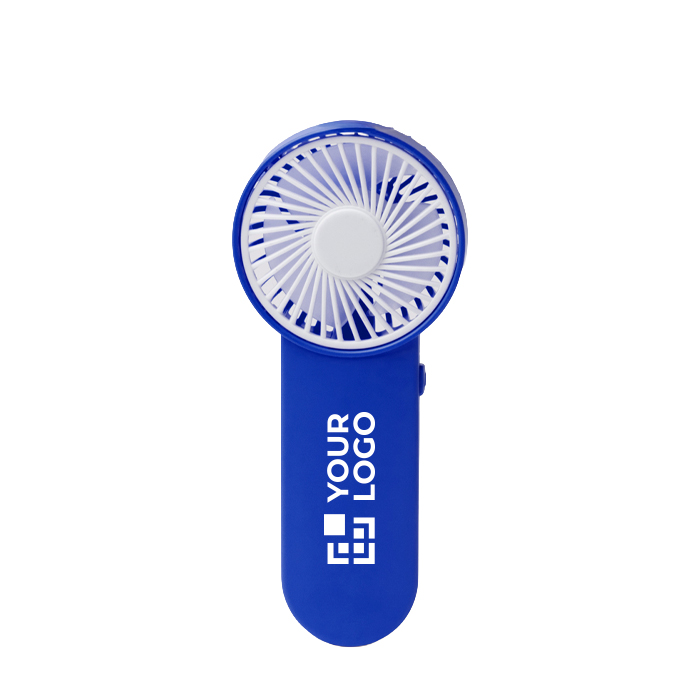 Ventilador de mano de varios colores con botón en el lateral