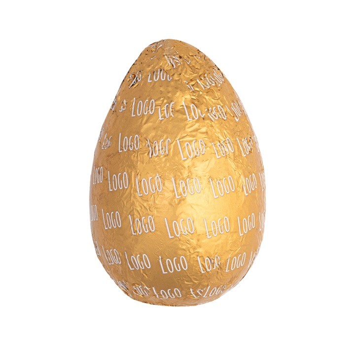 Chocolate con leche en forma de huevo con envoltorio individual 30g color dorado Chocolate con leche en forma de huevo con envoltorio individual 30g color dorado