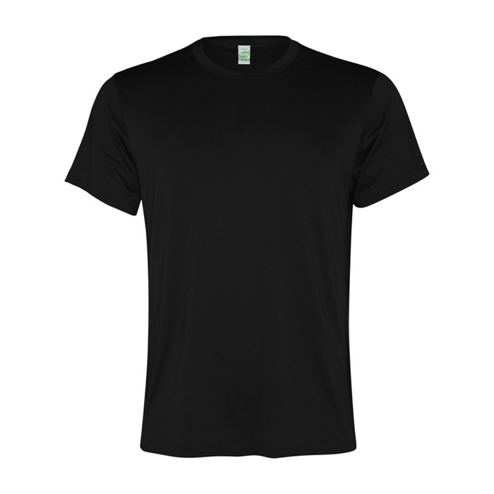 Camiseta técnica de hombre en poliéster reciclado 100 g/m2 Roly Direct Slam color negro segunda vista
