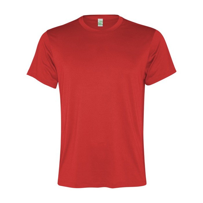 Camiseta técnica de hombre en poliéster reciclado 100 g/m2 Roly Direct Slam color rojo segunda vista