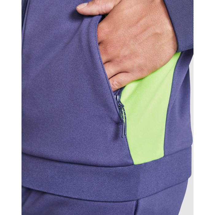 Chaqueta sport de poliéster con cierre frontal 240 g/m2 Roly Direct Leros color verde vista detalle 1