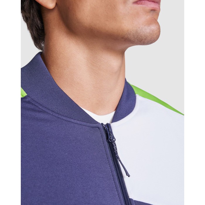 Chaqueta sport de poliéster con cierre frontal 240 g/m2 Roly Direct Leros color verde vista detalle 2